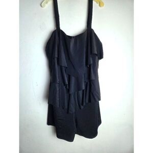 Avenue Women Black Tiered Swimsuit 3.5" Inseam Romper/Dress size 26W